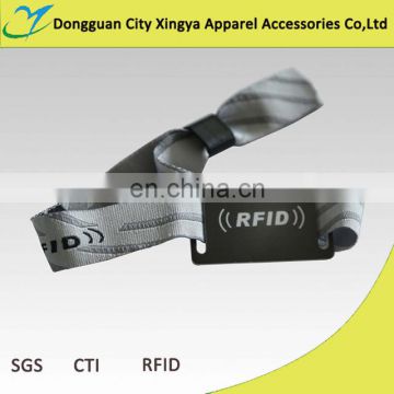 eco-friendly polyester cheap event rfid wristbands with clip for festival