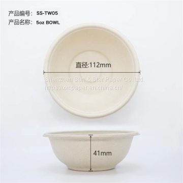 5oz Bowl with bleached bagasse pulp