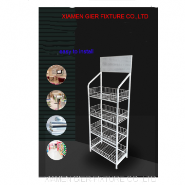 Floor Standing Metal Shelf Grocery Display