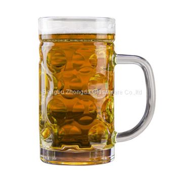 Lead free  Glass Beer Mugs Beer stein with Handle for  KTV