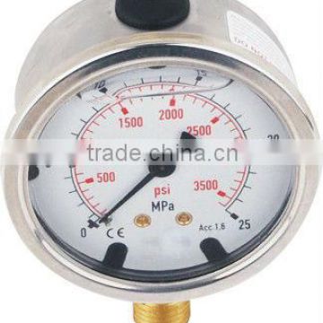 63mm(2.5")bottom brass connetion silicone oil filled manometer