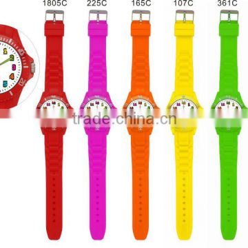 Popular Silicon strap plastic watch for promotion Unisex printed strap plastic watch
