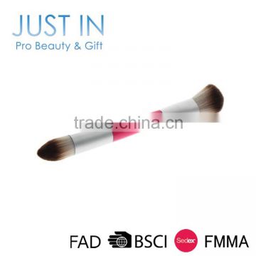 Double Heads Plastic Handle Customize Blush Foundation Makeup Brush