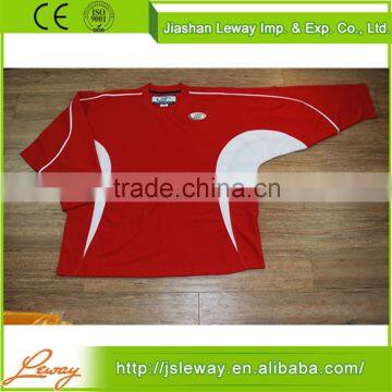 Polyester mesh jersey fabric cutom dek ice hockey jerseys