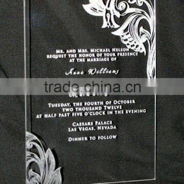 High Transparent custom unique cheap wedding invitations