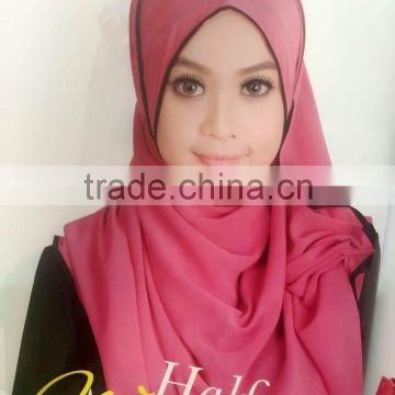 NL171 new style silk chiffon long scarf with border,hijab scarf