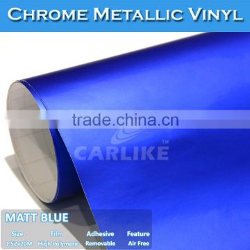 CARLIKE Self Adhesive Waterproof Matt Chrome Metallic Blue Vinyl Car Paint