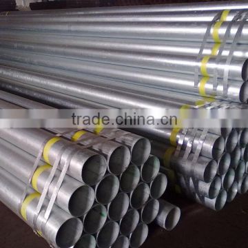 round galvanized pipe two ends with yellow color belt