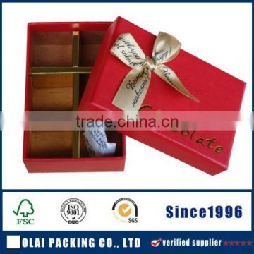 customized charming red paper chocolate box wholesale