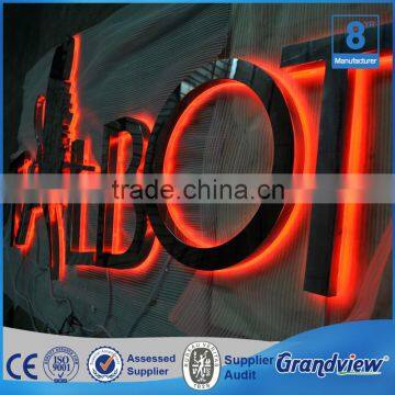 Store front customized stainless steel backlit 3D sign letters