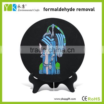 Young lady with ethnic headdress plate activated carbon handmade best selling business souvenir