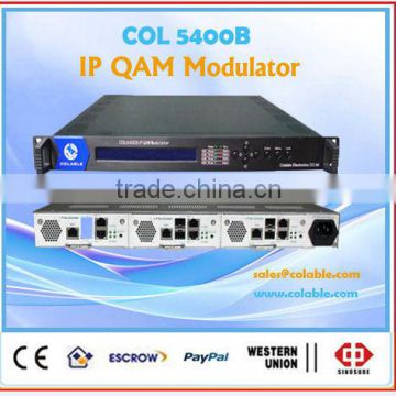 COL5400B 8 in 1 qam dvb-c to rf modulator, 8 multiplexers and 8 channels rf modulators