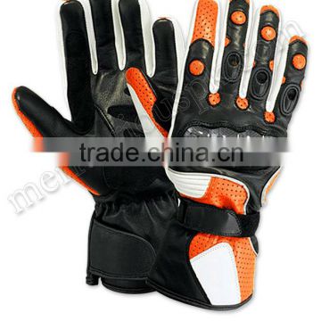 Orange Black Motorbike Gloves
