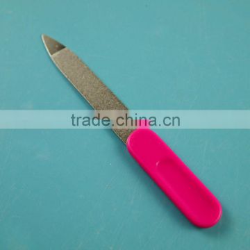 ZJCS-016 10.5CM Pink color plastic handle permanent nail file