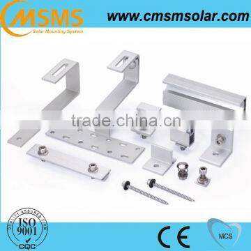 Stainless steel hook and aluminum clamps PV Solar mounting system at Tile roof