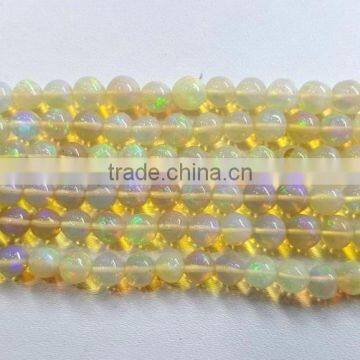 #MZZ Round Plain Top Quality Beads Strand Ethiopian Opal