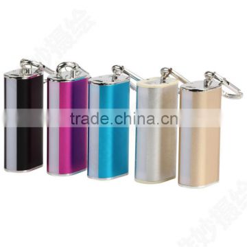 manufacturer wholesale aluminum shell high quality mini portable battery charger with keychain