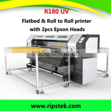 1.8METER R180 XENONS BRAND LED UV FLATBED&ROLL TO ROLL PRINTER WITH EPSON DX 5 HEADS GEN5 RICOH HEAD