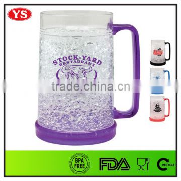 double wall 450 ml plastic beer mug freezer