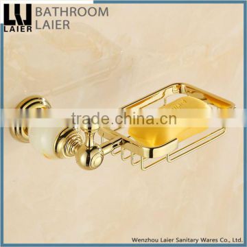 Multi-Purpose Brass And Stone Gold Finishing Bathroom Accessories Wall Mounted Soap Dish holder