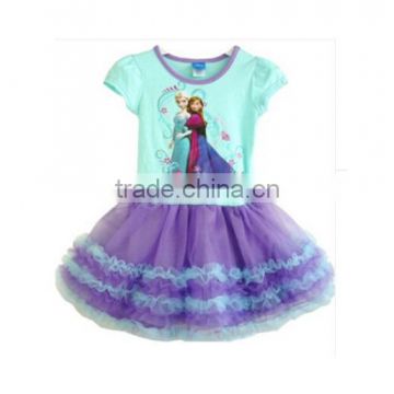 Purple color cosplay costume, frozen elsa dress, hot sale girl skirt