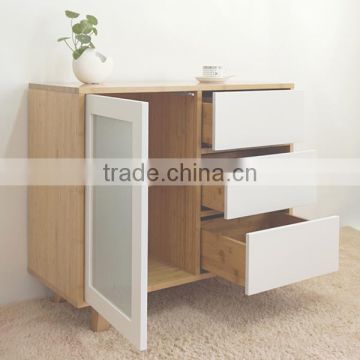 Practical natural bamboo storage cabinet for kitchen corner design