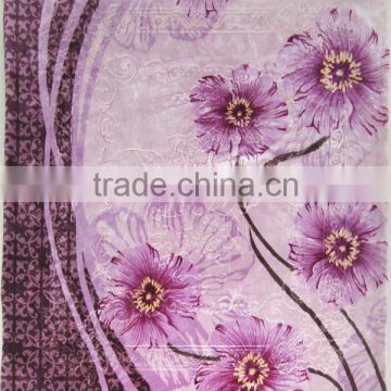 Korean style mink blanket floral woven embossed micro plush piping blanket