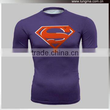 America Super Hero Polyester Compression Tight Sports T Shirt