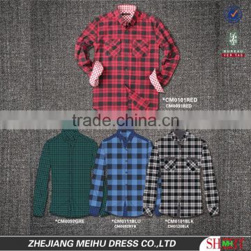 2016 High Quality 100% Cotton new model men plaid flannel casual shirt