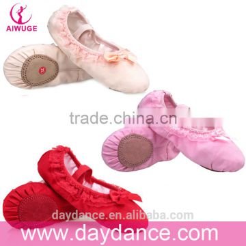 New Fashion Girls Canvas Soft Sole Lace Shoes Children Kids Ballet Dance Shoes