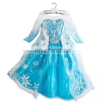 New fashion elsa dress cosplay costume in frozen for kids dress FC004