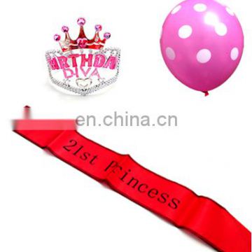 birthday balloons with sash and crown birthday gift set happy birthday supplies