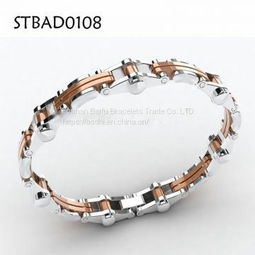 Gold And Silver Chain Stainless Steel Bracelet For Men