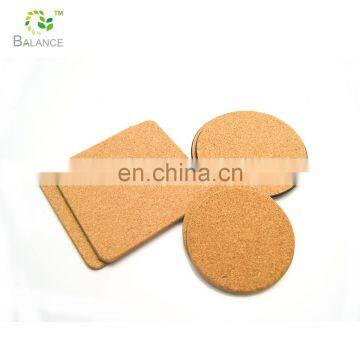 Customized size & package cork coaster  logo printed wood cork drink coaster set