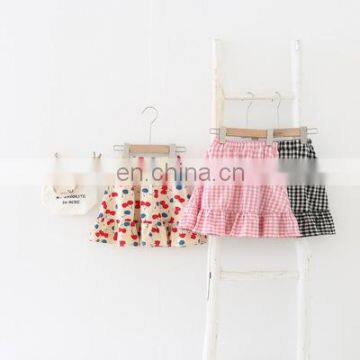 2020 girls ruffled plaid skirt