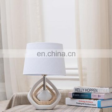 Simple geometry custom restaurant table decoration ceramic base cheap nordic bedside lamps for hotel