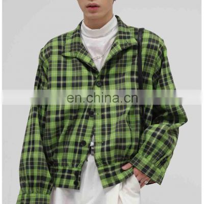 high quality checked new arriving design custom logo winter casual cotton solid color coat for men