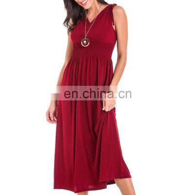 Factory Manufacturer Women Clothes Plus Size Solid Color Dress