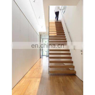 Cheap Custom Wood Steps Glass Railing System Stairs Floating Staircase