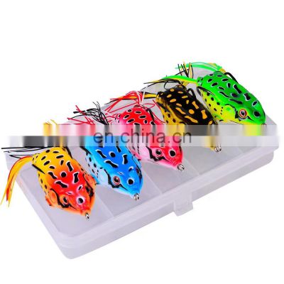 Competitive price 5G 8.5G 13G 17.5G fishing frog lure topwater with fishing hooks artificial 3D eyes frog lure