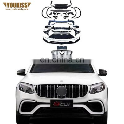Genuine Car Bumper For Benz 17-19 GLC Coupe Modified GLC63S AMG Body Kits Grille Front Lip Wheel Arch Rear Diffuser With Tips