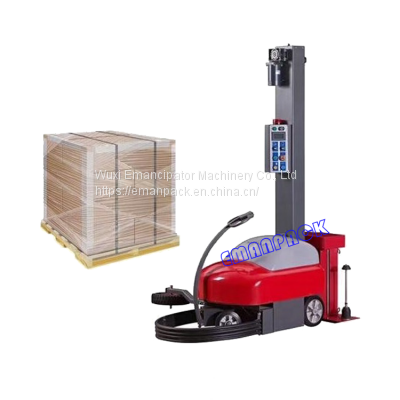 Pallet stretch wrapping robot-self propelled pallet wrapper