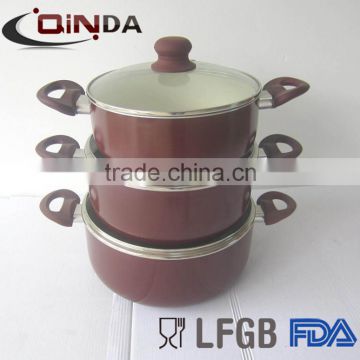 Alumininum ceramic coated stock pot with lid