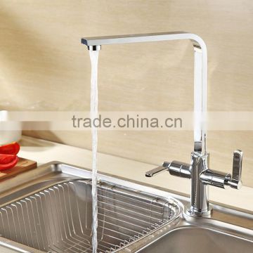 Factory Manufacture Double Handle Chrome Taps Mixer Kitchen Faucets