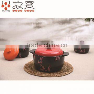 Chaozhou MUYAN heat-resistant ceramic pot flower decal round shape for wholesale