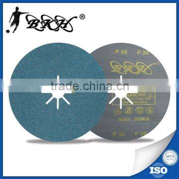 7" 180x22mm zirconium fibre sanding disc For Stainless Steel