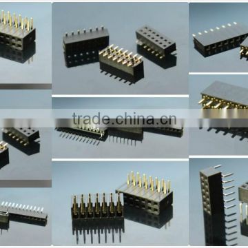 China Manufacturer UL TUV CSA Approved 1.27mm Female Header Single and Dual Row 180 degree straight DIP female header connector