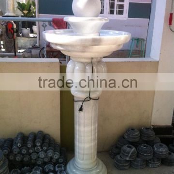 Outdoor rolling marble ball fountain hand carved stone sculpture for garden hotel restaurant