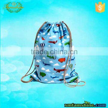 customized cute polyester kids drawstring bag