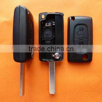 Promotion Citroen 307 blade 2 buttons flip remote key blank & blank car key &key shell